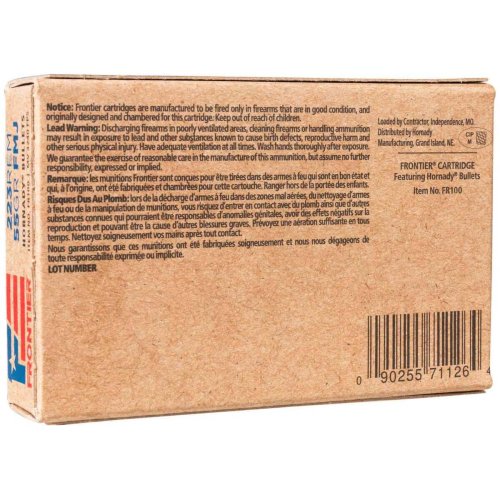 Hornady Frontier 223 Remington 55gr FMJ Rifle Ammo - 20 Rounds